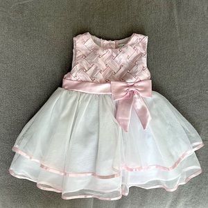 Baby Girl Pink and White Party Dress 6-9 Months